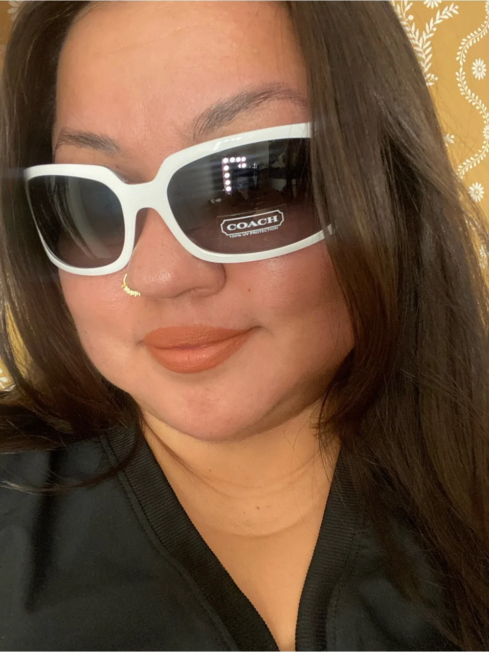 COACH White Oversized Women's Sunglasses
